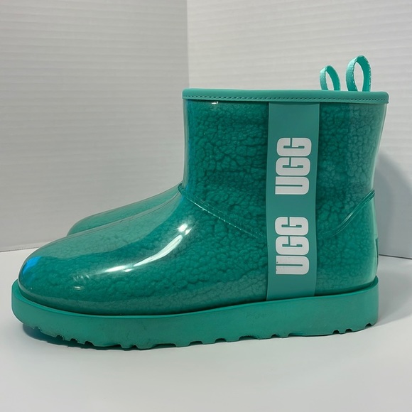 UGG Shoes - Ugg Classic Clear Mini Rain Boots In Tide Pool Size 8